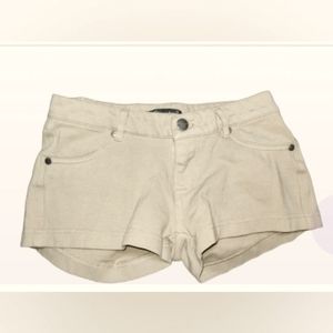 Tan Shinestar Stretch Shortie Shorts Women's Y2K Khaki's (Size Medium)